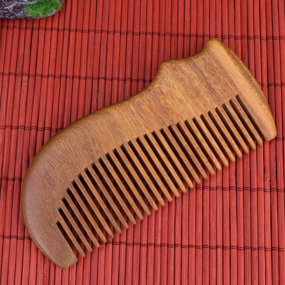 

1pc Anti-static Hair Comb Sandalwood Carving Comb Scalp Comb for Girls Ladies (Green Sandalwood)
