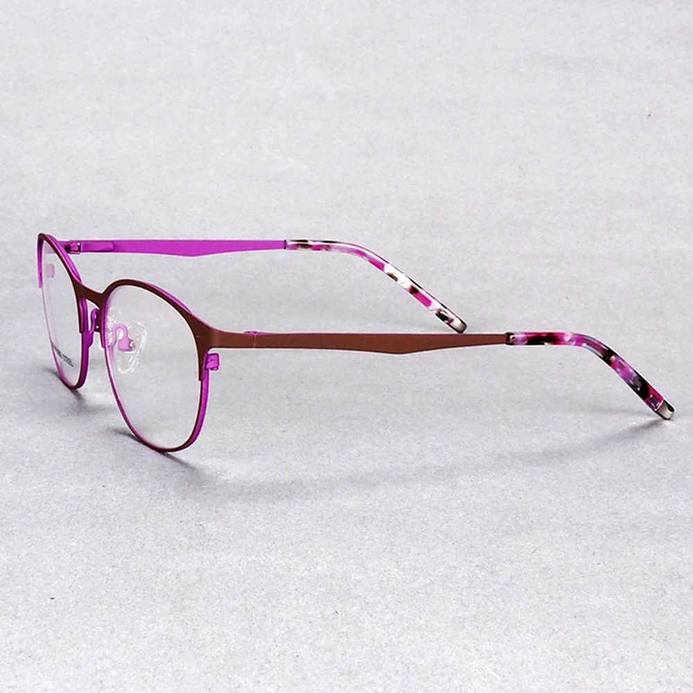Круглые ультралегкие очки для чтения оправа женщин полный обод сплав высокое