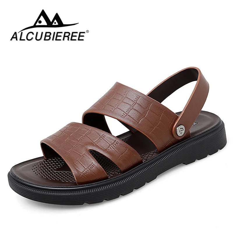 Мужские сандалии ALCUBIEREE из натуральной кожи повседневные летние 2021 | Обувь
