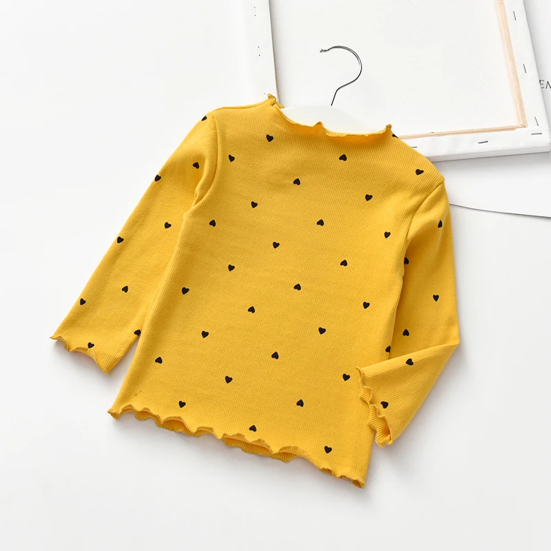 Новая зимняя футболка для маленьких девочек Милая с длинными рукавами и круглым