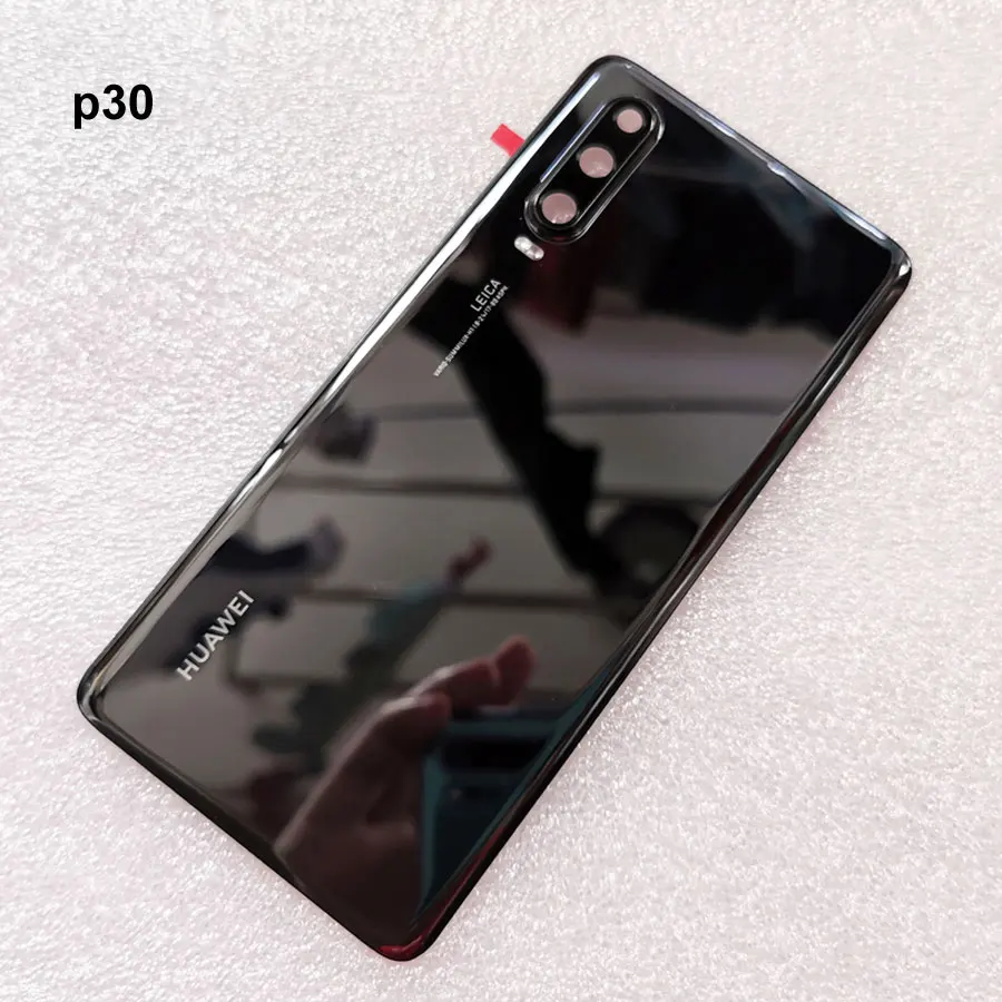 Для huawei P30, крышка батареи, стекло для двери, huosing, для huawei P30 Pro, задняя крышка с клеем, huawei P30Pro, заднее стекло - Цвет: P30   Black