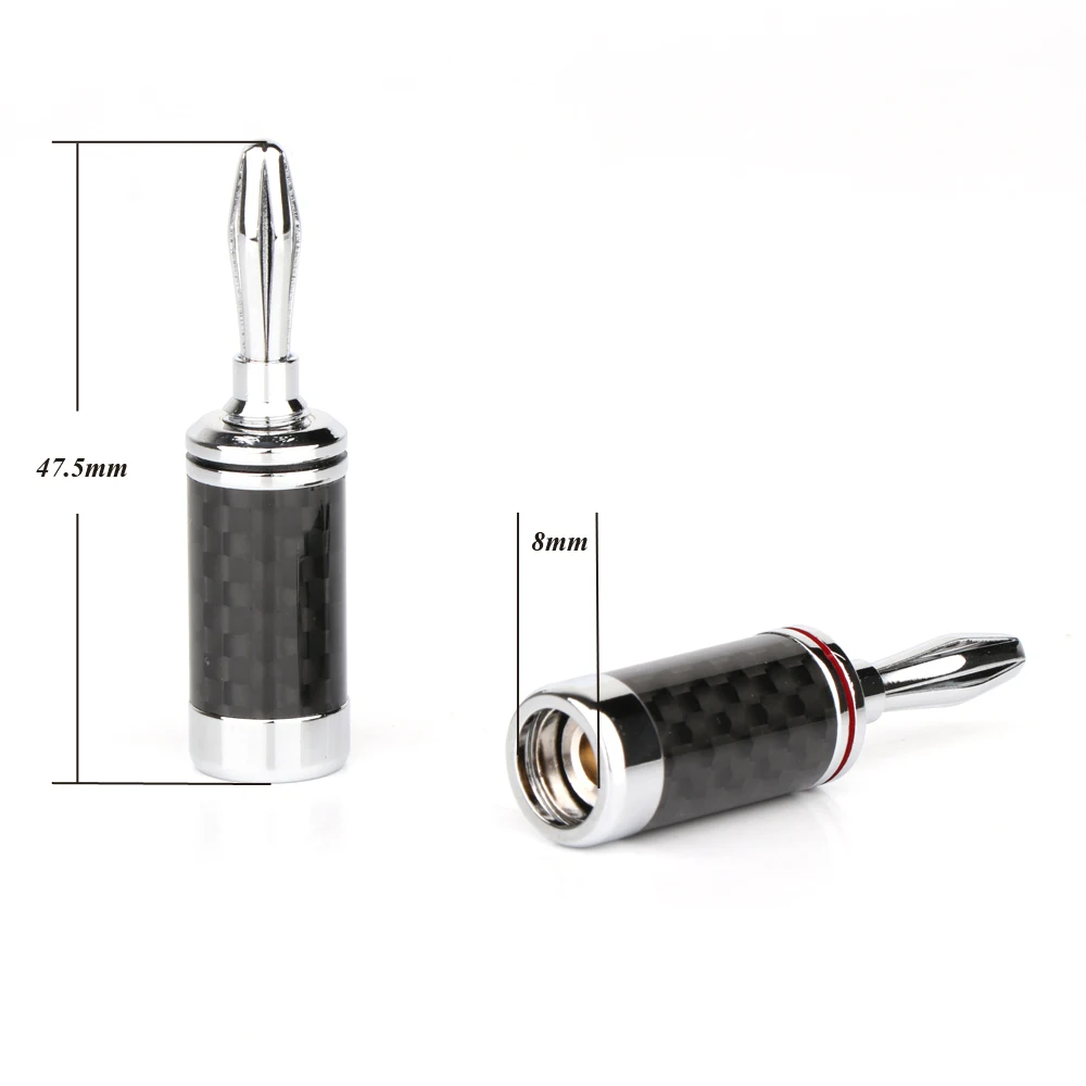 4PCS Rhodium plated Carbon fiber banana plug Speaker Cable Banana Terminal | Электроника
