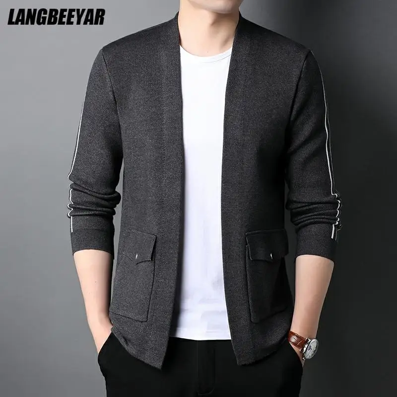 

New Brand Fashion Japanese Autum Winter Knit Streetwear Cardigan Men Sweater Casual Coats Jacket Top Quality Men's Clothing