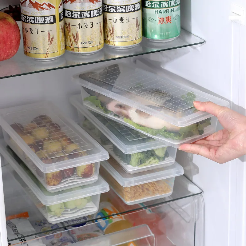 

Контейнер для хранения пищевых продуктов в холодильнике, контейнер с крышкой, прозрачный пластиковый контейнер для холодильника с возможн...