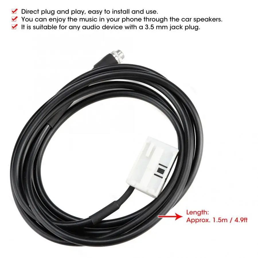 12V 12Pin автомобиля Aux in радио обоих концах для подключения к стереосистеме адаптер 3