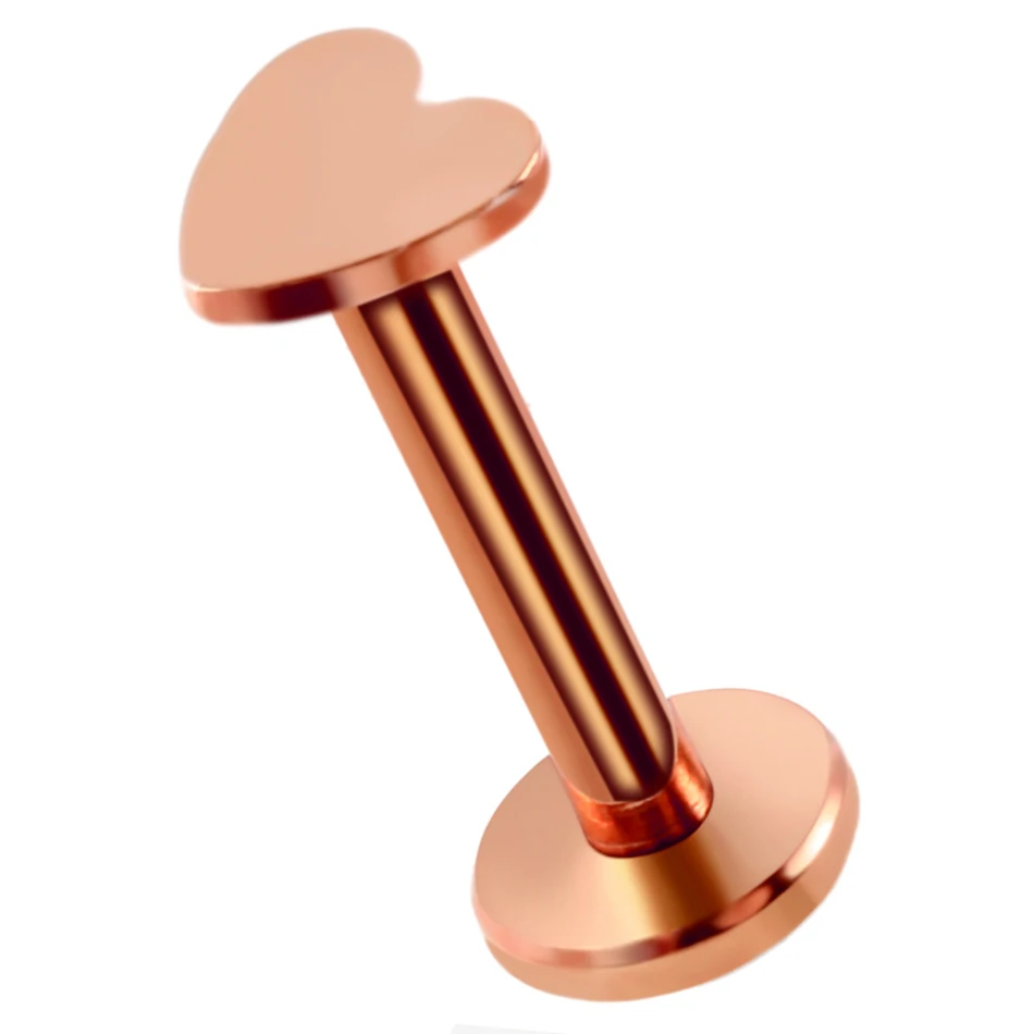 Heart Rose Gold 1 шт. 316L хирургический стальной шар с сердечками Луна серьга для губы кольцо ушной хрящ мяч кольцо для губ пирсинг ювелирные изделия - Окраска металла: Heart Rose Gold