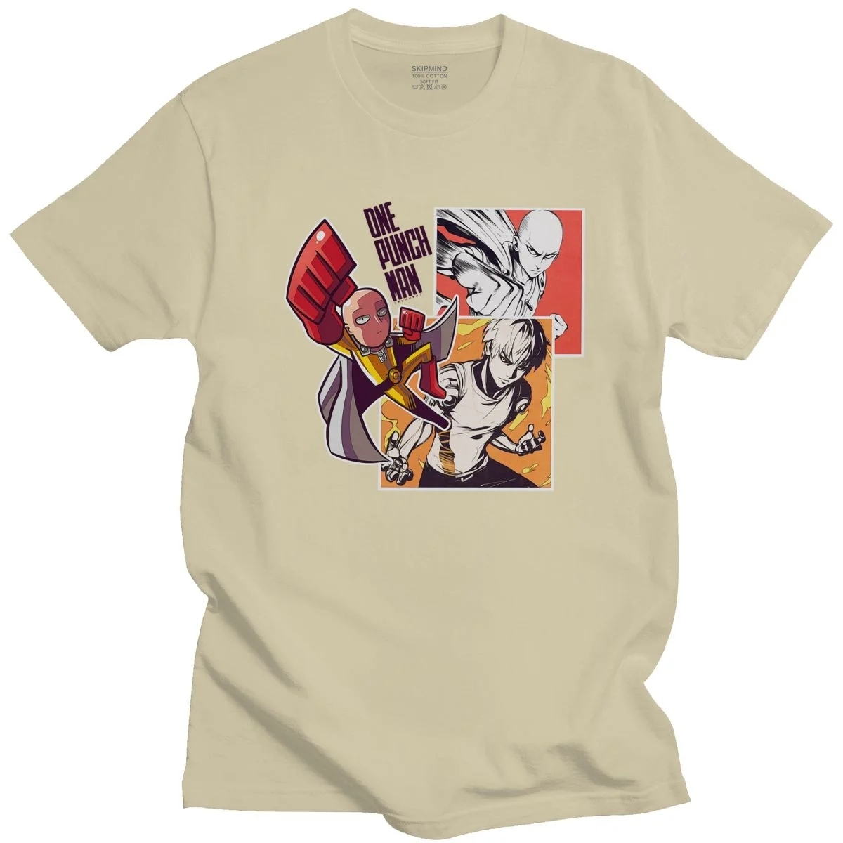 Футболка мужская с коротким рукавом стильная тенниска принтом манга один пунш