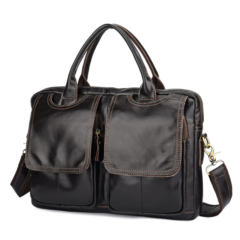 Портфель Nesitu M9550 Мужской винтажный из натуральной кожи саквояж на плечо воловьей