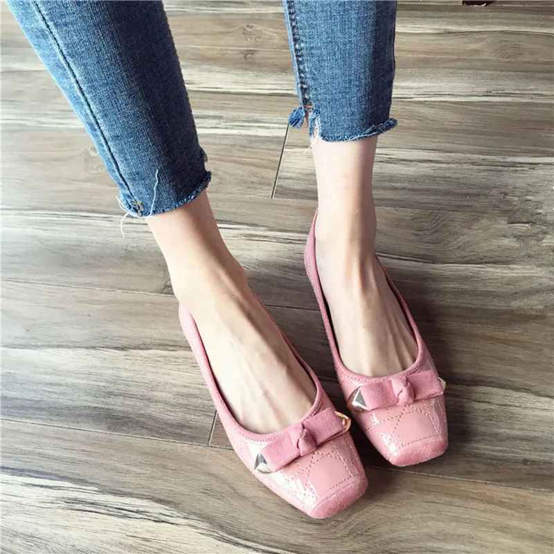 Туфли женские однотонные из лакированной кожи Повседневная модная обувь с