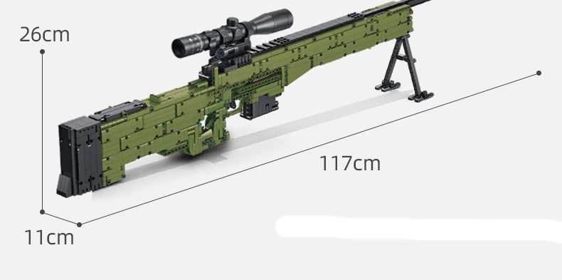 

670001 1315PCS Creative Military SeriesTechnic Telescope AWM Sniper Rifle Building Blocks Toys for Children Gifts