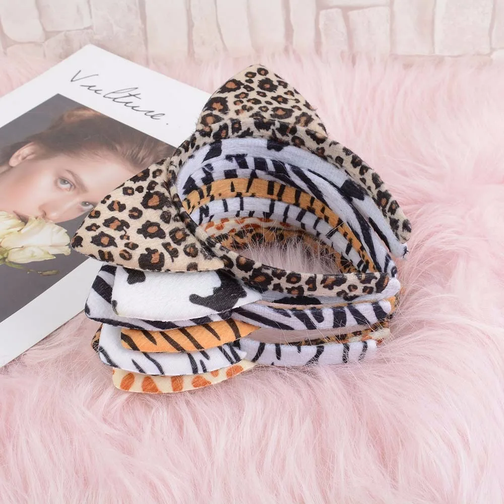 Повязка на голову с тигром и кошачьими ушками плюшевый аксессуар для волос