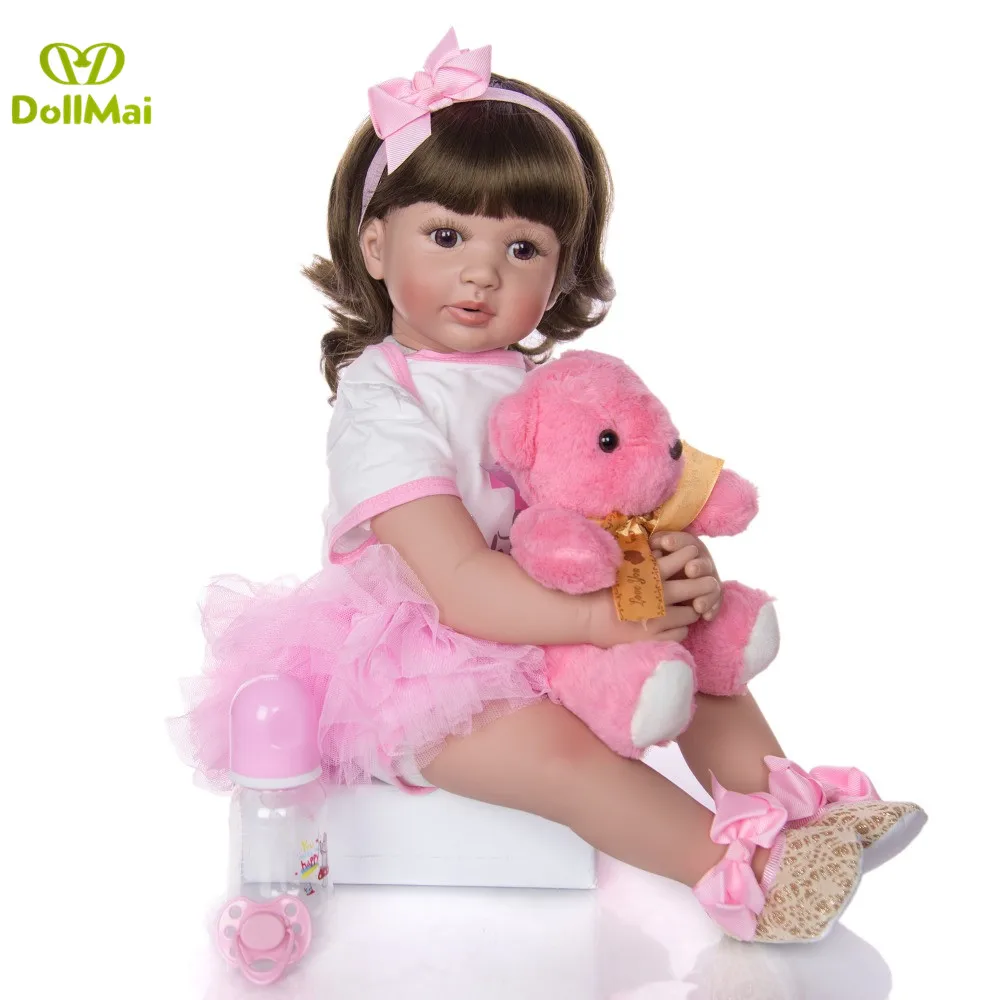 

60 см, силиконовые перерожденные куклы игрушки для детей девочек младенец получивший новую жизнь Bonecas виниловые принцесса bebe Кукла-младенец ...