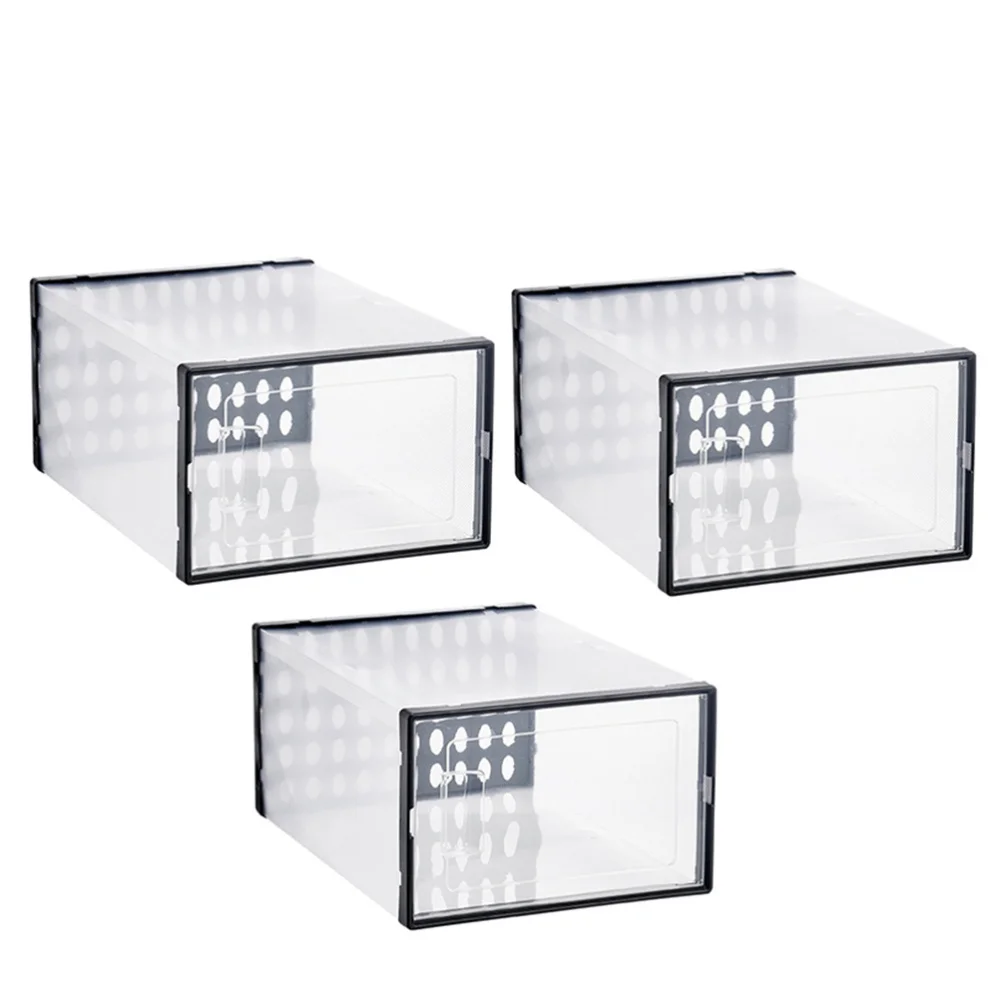 

3Pcs Shoes Boxes Shoes Storage Organizer Household Shoe Cases