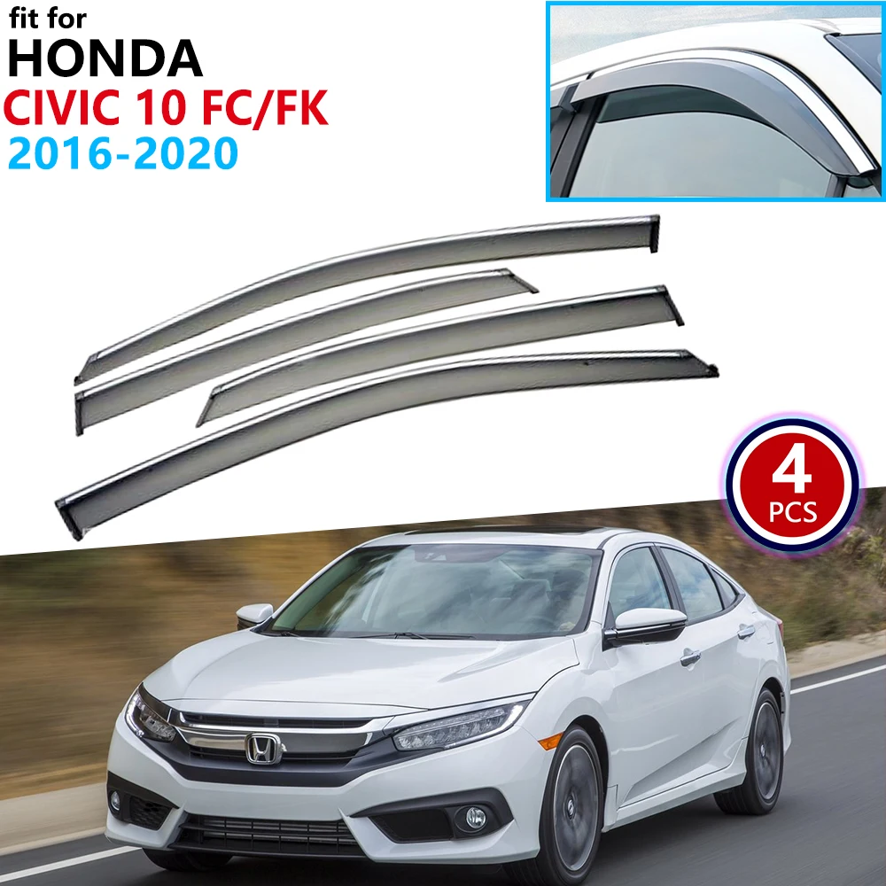 Для Honda Civic 10 FC FK 2016 2017 2018 2019 2020 оконный козырек вентиляционные навесы защита от