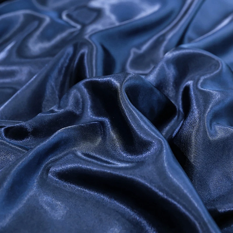 

Royal blue imitation silk Luxury design 2020 New Product 1pcs 100% polyester Fitted sheet no pillowcases