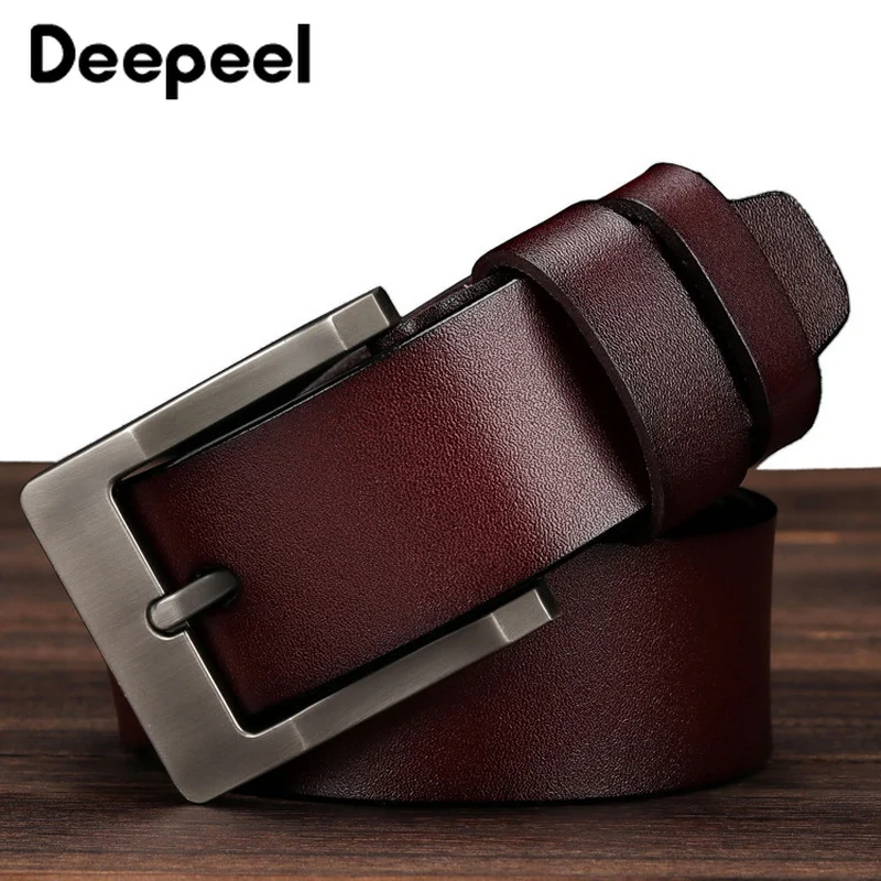 Мужские ремни Deepeel 105 150 см Джокер двухслойная кожаная металлическая пряжка
