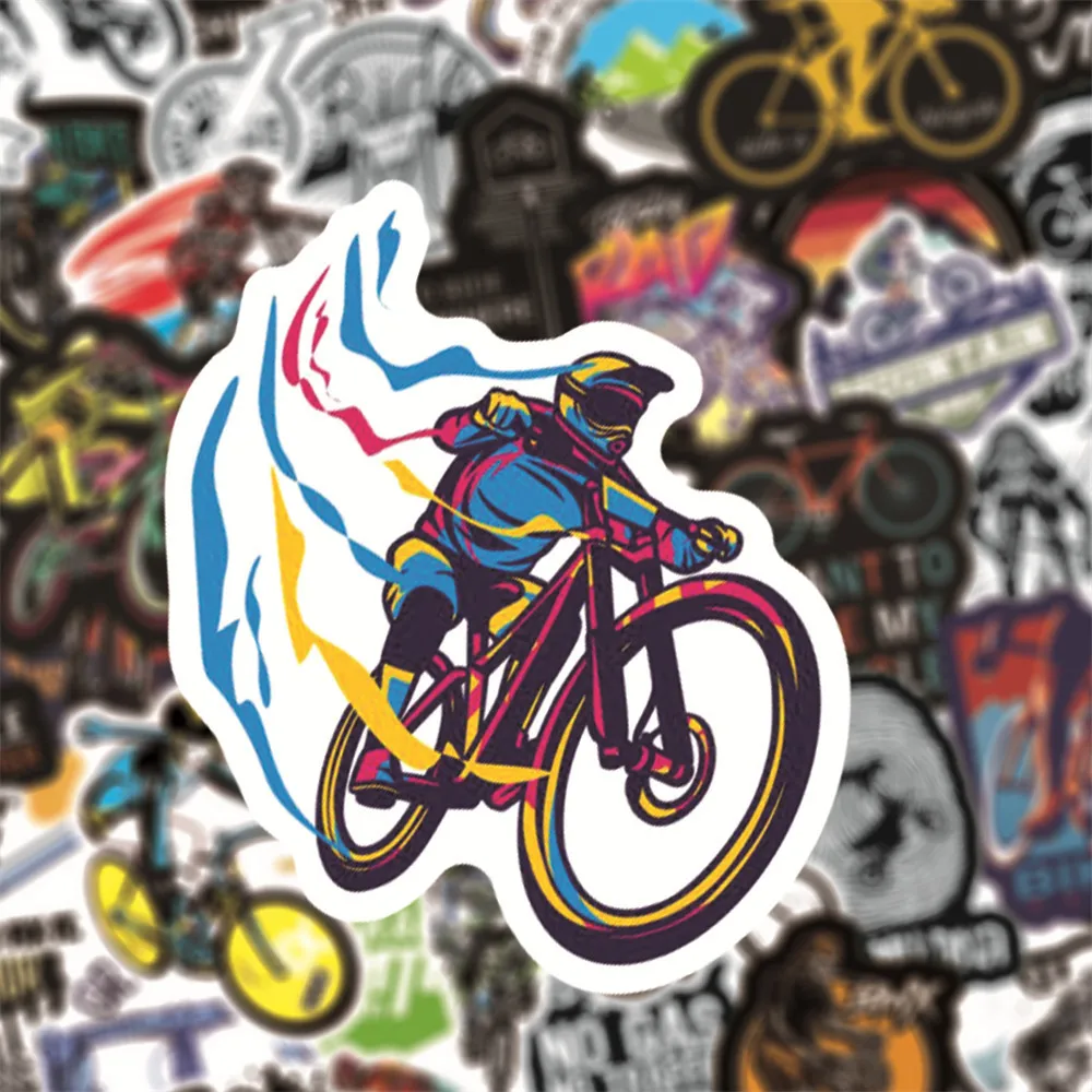 103050pcs mountain biking cyclist stickers laptop guitar luggage skateboard bike car waterproof cool sticker decal kid toys free global shipping