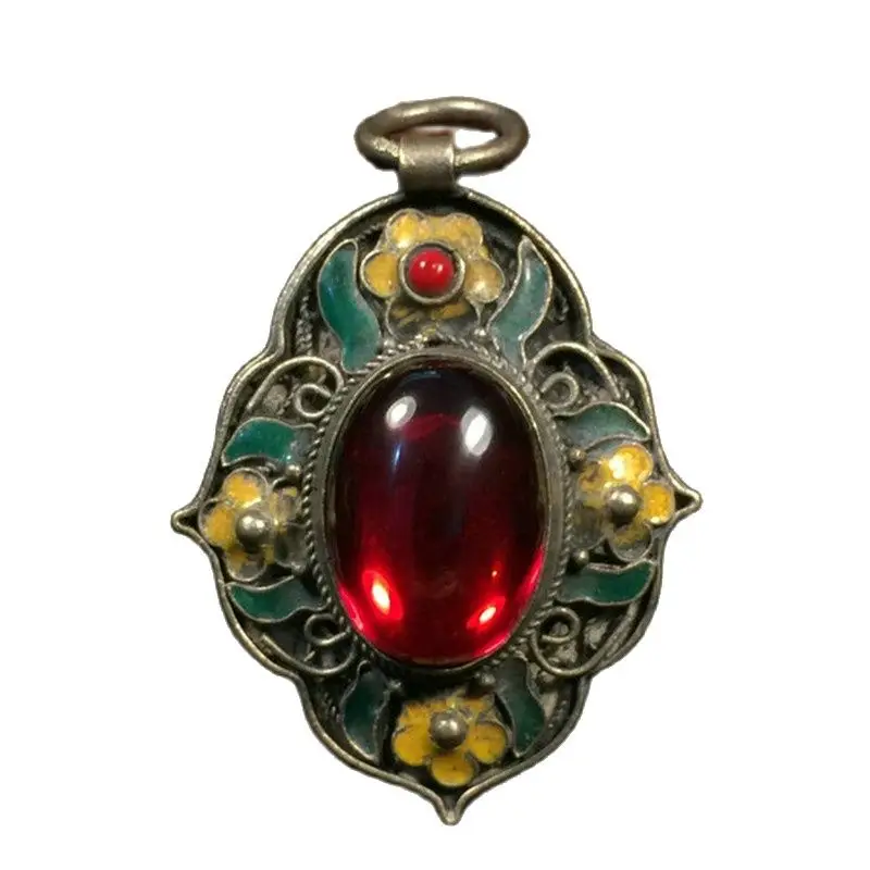 

Антикварный непальский ремесленный Корт из перегородчатого чистого Синего серебра, инкрустированный драгоценным камнем, циркониевый анти...