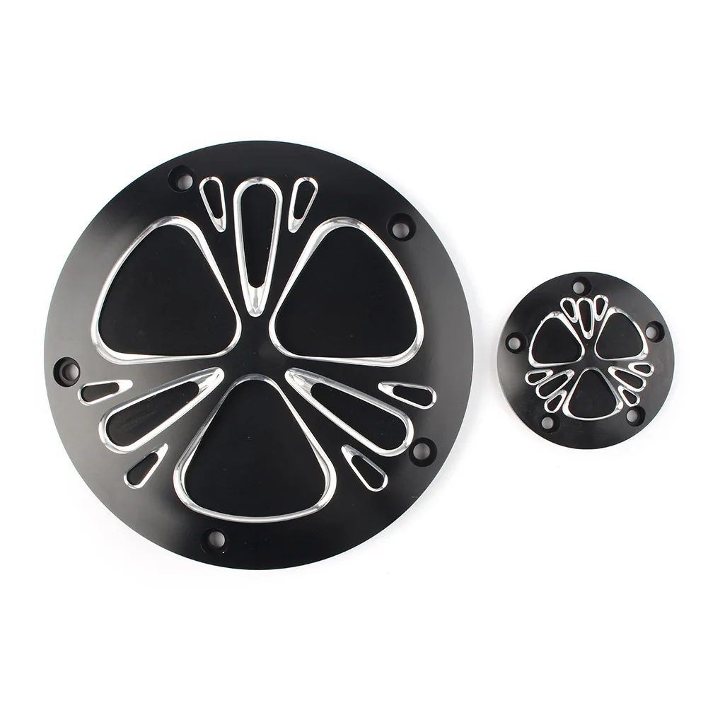 

2pcs Motorcycle Contrast Cut Derby Timer Timing Cover For Harley Touring Dyna Softail Road King Fat Boy FLD FXD FLHR FLHTK FLSTF