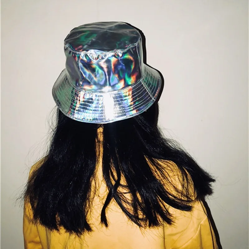 Панама из искусственной кожи в стиле Харадзюку двусторонняя хип хоп