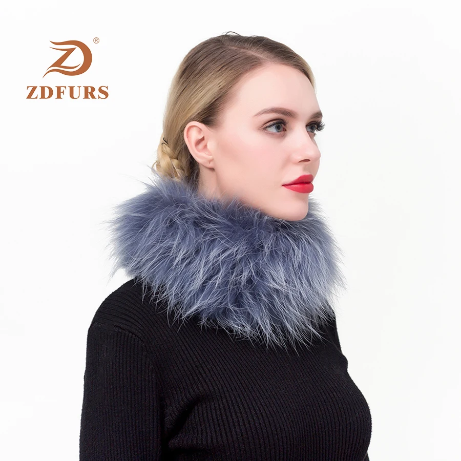 ZDFURS*, Новое поступление, повязка на голову из лисьего меха, ручная работа, вязаный эластичный шарф из лисьего меха, шарф, карамельный цвет, меховой шарф для шеи