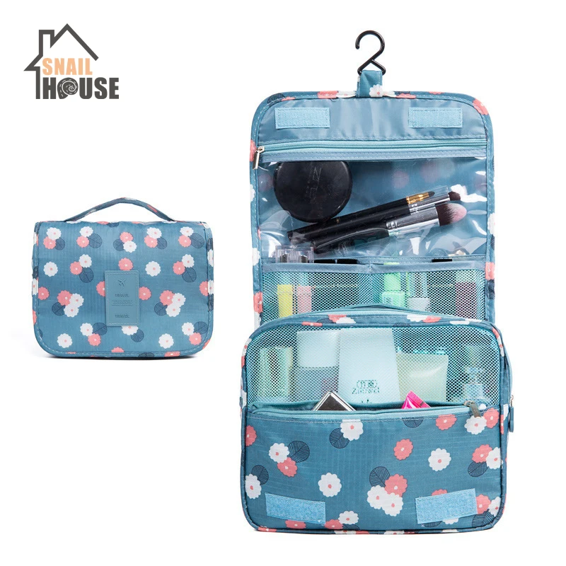 Snailhouse Korean Version Hook Wash Bag Printed Travel Accessories Bags Oxford Cloth Cosmetics Storage Home Organizers | Дом и сад