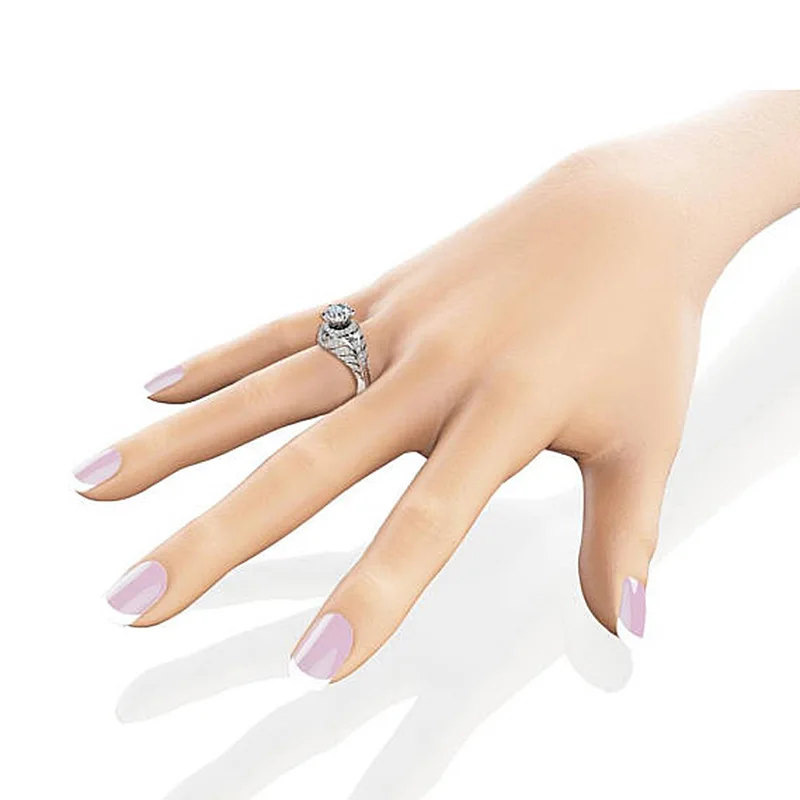 Женское кольцо с натуральным бриллиантом VS2 18 К белое золото обручальные