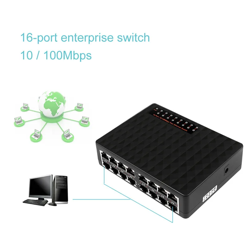 Сетевой коммутатор на 10/100 мбит/с 16 портов|16 port|network switchswitch ethernet ports |