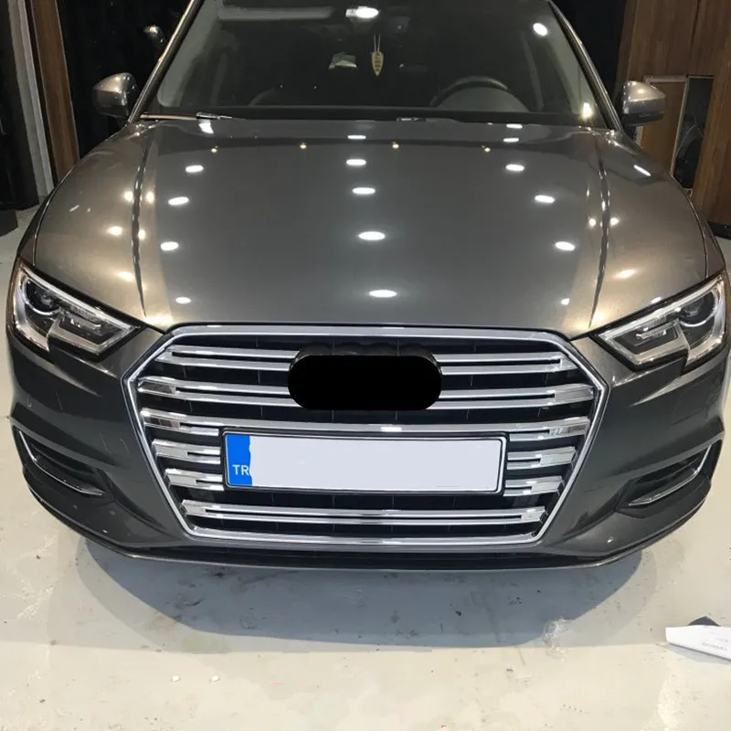 Решетка переднего бампера из нержавеющей стали полосы для отделки наклейки Audi A3