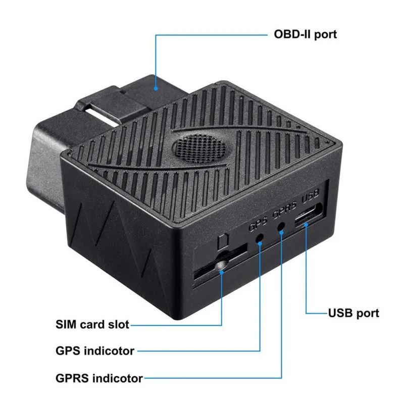 Автомобильный GPS-трекер OBD2 16-контактный разъем GSM OBDII с приложением для