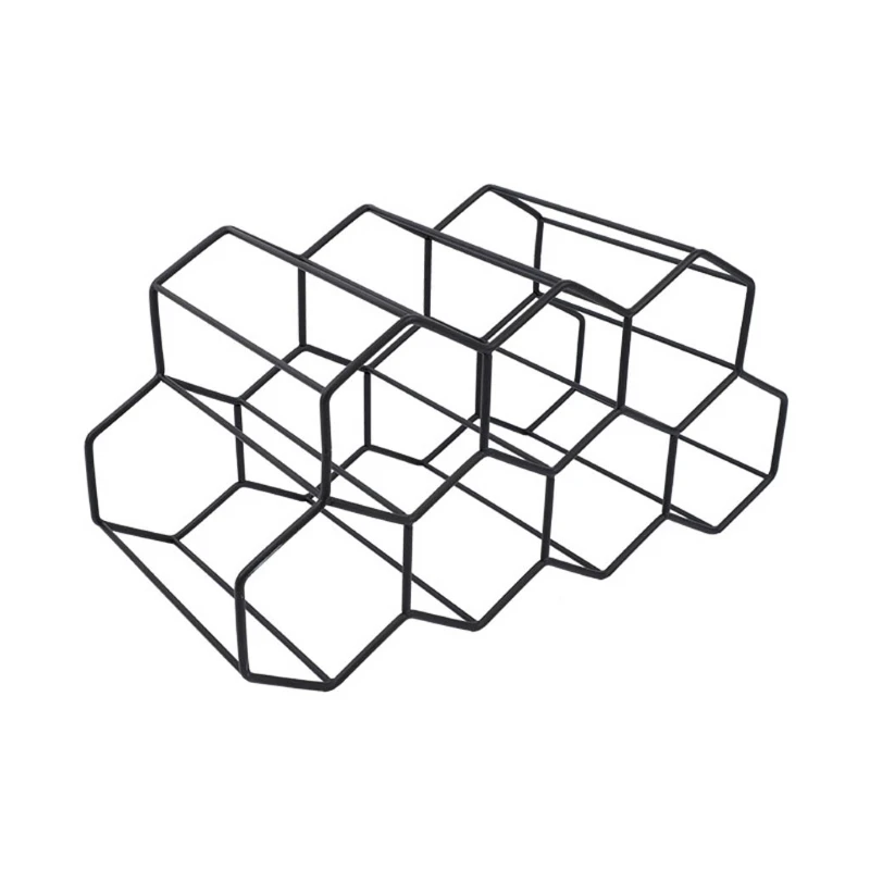 

Modern Metal Honeycomb Wine Rack Wine Bottle Storage Beehive Tabletop Wine Rack F3MF