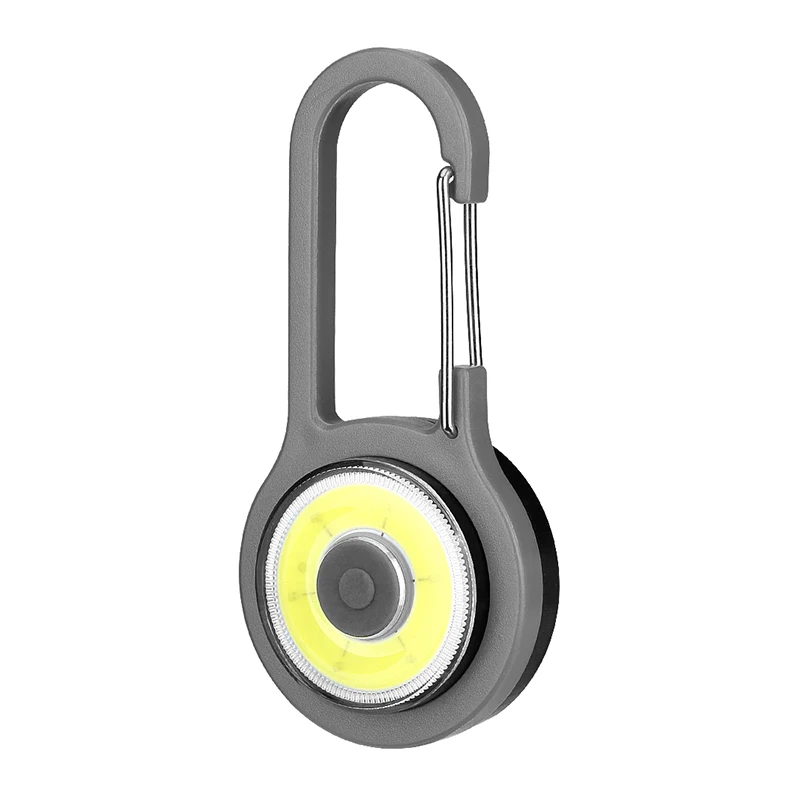 Серый 1 шт. мини-cob LED фонарик из алюминиевого сплава Карабин связка для ключей фонарь на открытом воздухе Портативный свет огни Ночной рыбалки - Цвет: Серый