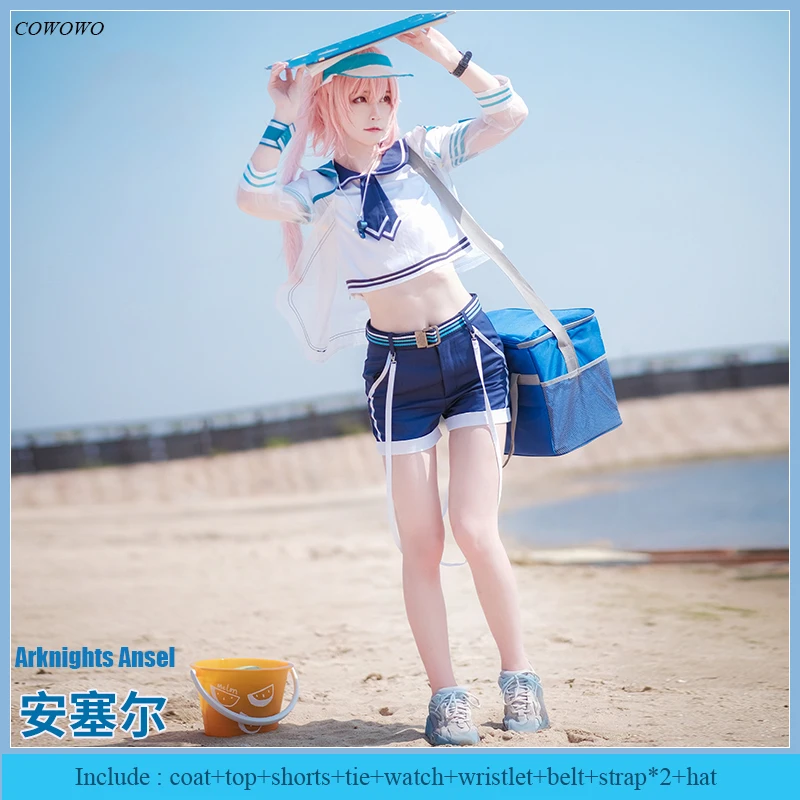 Аниме! Arknights Ansel боевой костюм для отдыха праздничный купальник Униформа