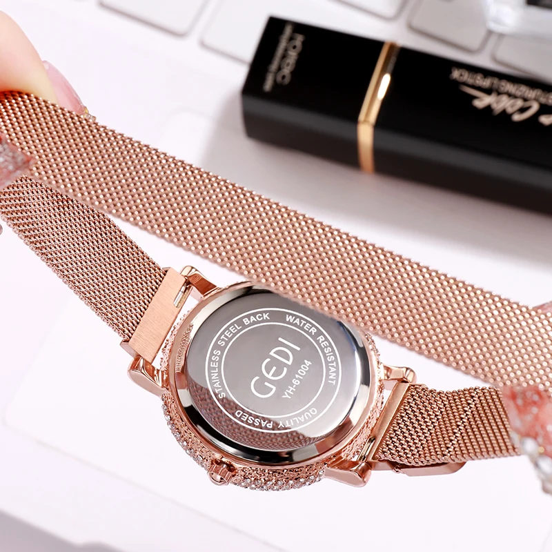 

Stainless Steel Reticular Womens Watches Radial Circle Design Luxury Watch Waterproof 2 Colour Holiday Gifts for Friend Lover