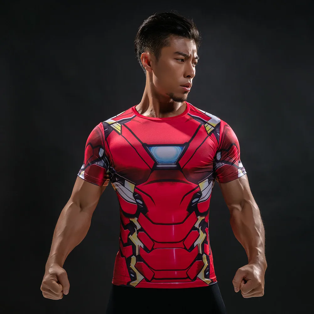 Мужские спортивные футболки с 3D принтом Капитан Америка, Мстители Marvel 3, Железный человек, фитнес, мужская тренировочная футболка