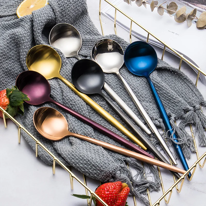 Набор столовых приборов из нержавеющей стали цвета розового золота столовые