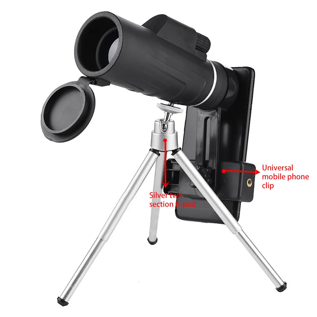 

Zoom Optical HD Lens Monocular Telescope+ Tripod+ Clip For Universal Cell Phone High Clarity prismticos Hiking