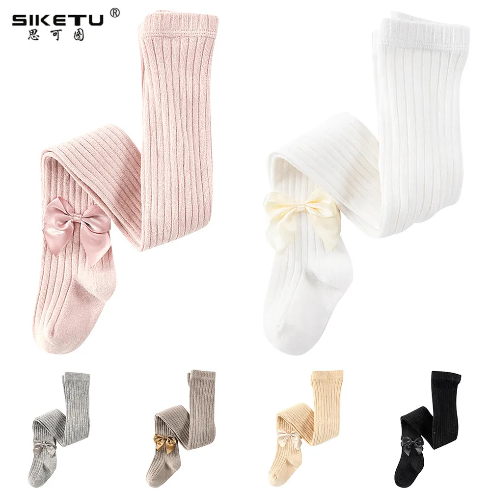 2019 г. Колготки для малышей на осень и зиму детские чулки в рубчик девочек