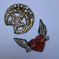fashion moon heartwing rhinestone appliques for clothing sew on beaded patches for clothes diy sequins parche appliques