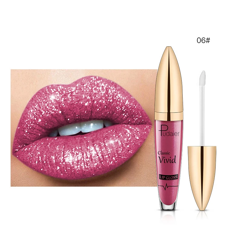 

18 Colors Diamond Shimmer Glitter Lip Gloss beauty girl Matte Liquid Lipstick Waterproof Pearl Colour Lip Gloss Makeup