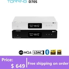 Декодер TOPPING D70S MQA Bluetooth 5,0 2 * AK4497 32Bit768K DSD512 Hi-Res DAC с дистанционным управлением