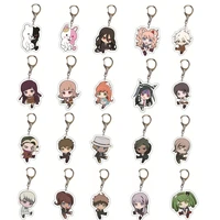wholesale 20pcs danganronpa double sided acrylic keychain nanami chiaki nagito komaeda anime figures key chain for fans gift