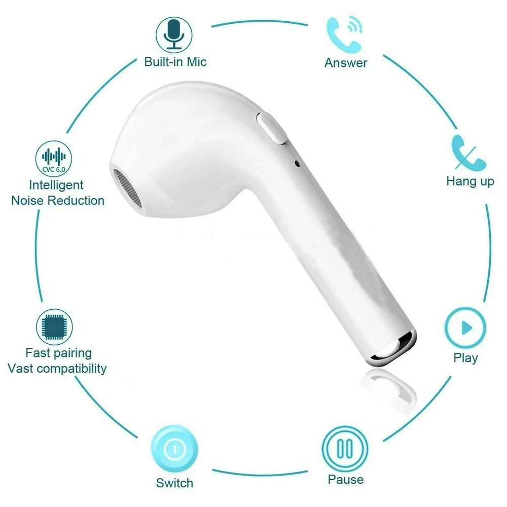 i7S tws bluetooth earphones wireless Earbuds V5.0 in ear Sport Headsets With Mic for Smart Phone iPhone Xiaomi Samsung Huawei |