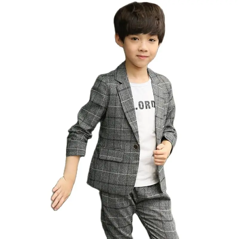 Spring boys clothes children Western-style Clothes Boys Cotton formal suits 2 pcs/set kids party jacket+pants | Детская одежда и