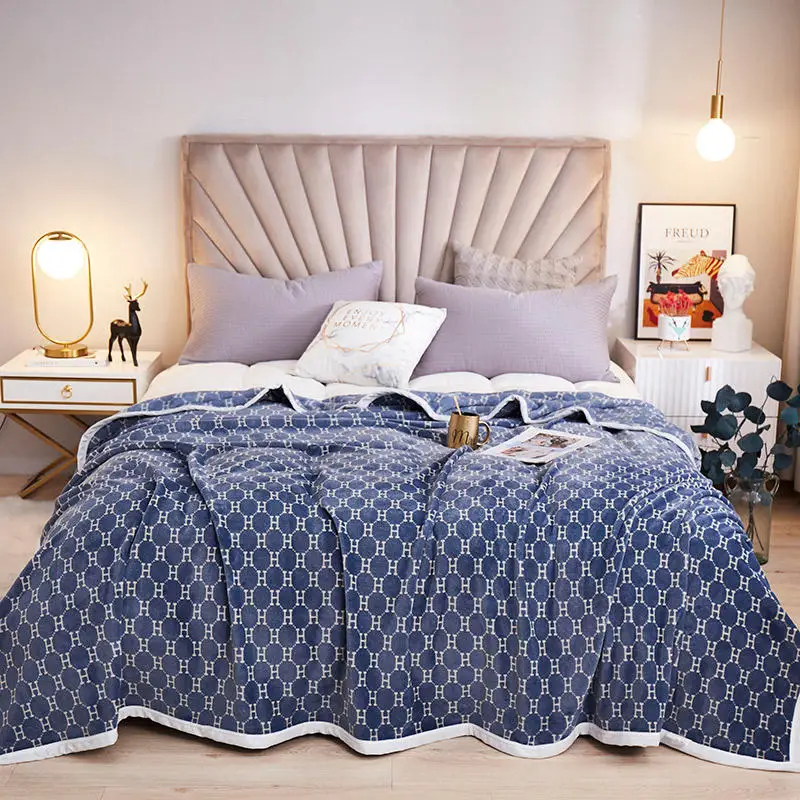 

New winter Ferret printed blanke winter blanket grey coffee Available in four seasons