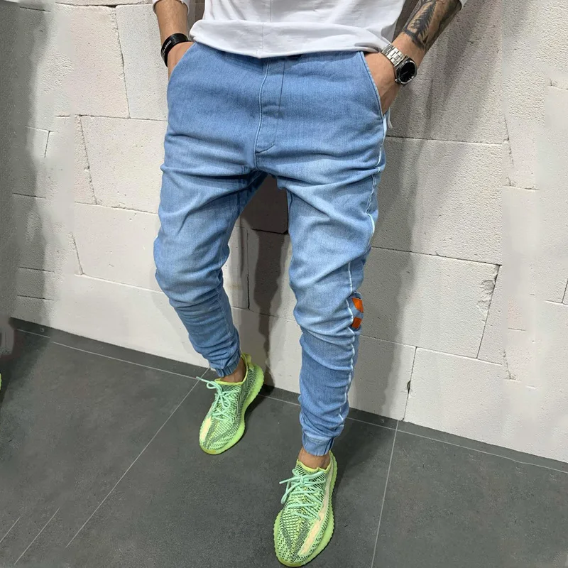 

2021 men's new plus size jeans trendy fashion trousers loose trousers