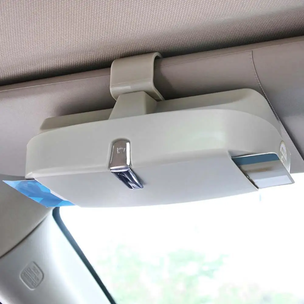 

Car Glasses Sunglasses Case Storage Box Car Accessories Car Visor Ticket Box Multi-function Storage Box