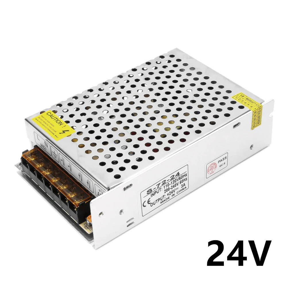Светодиодный драйвер AC100 240V DC 24V 1A 2A 3A 5A 10A 15A адаптер питания для светодиодных лент
