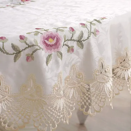 Скатерть с вышивкой в европейском стиле скатерть для обеденного стола цветочным
