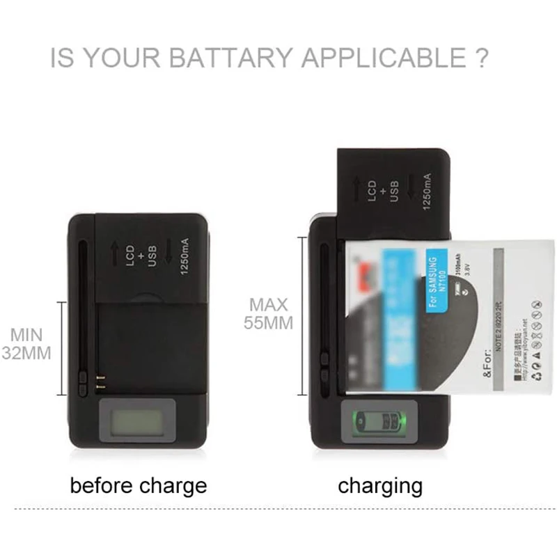 Универсальное мобильное зарядное устройство ЖК-экран индикатора для сотовых